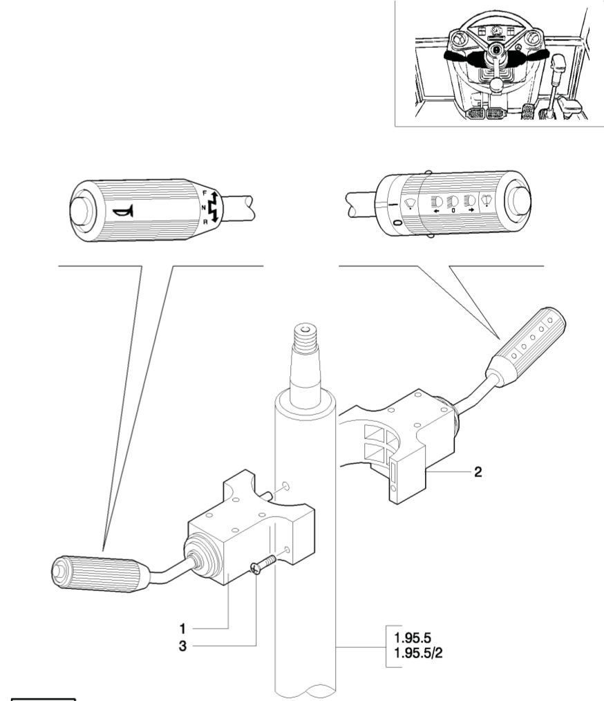 inverseur comodo pour tractopelle fiat hitachi FB100 FB90 FB110 LB90 LB95 LB110